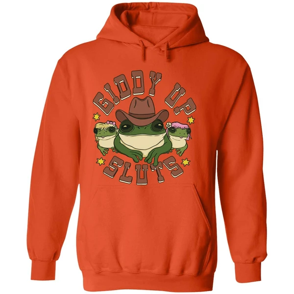 Cowboy Frog Giddy Up Sluts Hoodie - Image 6