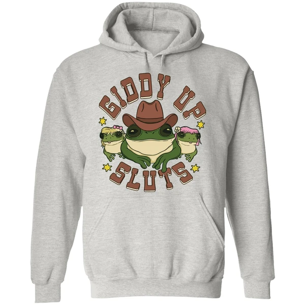 Cowboy Frog Giddy Up Sluts Hoodie - Image 9