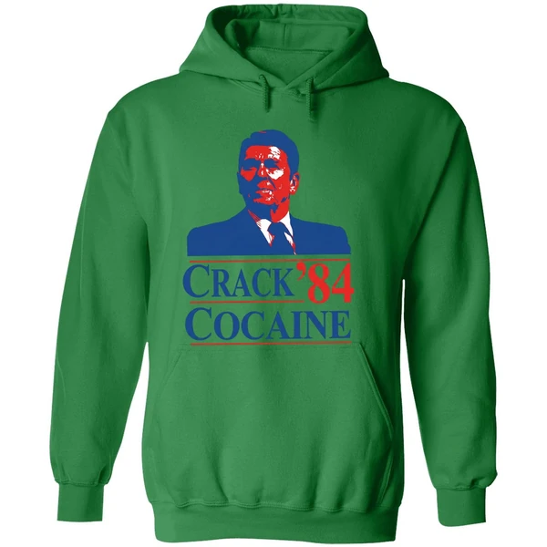 Crack Cocaine 84 Ronald Reagan Hoodie - Image 2