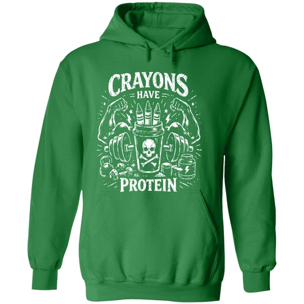 Crayons Have Protein Gym Hoodie - Image 2
