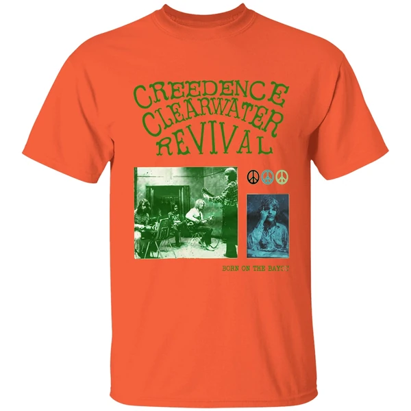 creedence clearwater revival born on the bayou shirt orange