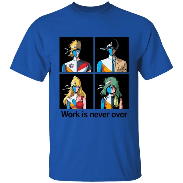 crescendolls work is never over daft punk shirt royalblue