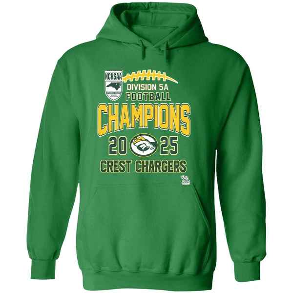 Crest Chargers Nchsaa Division 5a Football Champions 2025 Hoodie - Image 2
