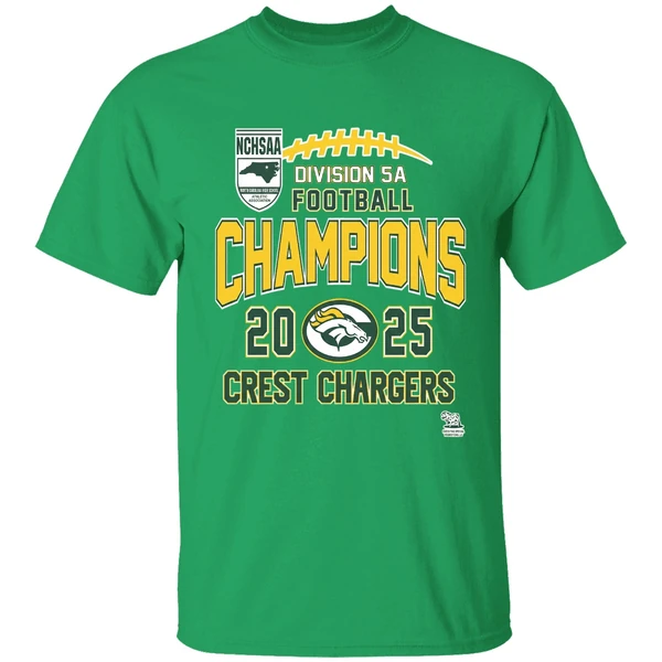 Crest Chargers Nchsaa Division 5a Football Champions 2025 Shirt - Image 2