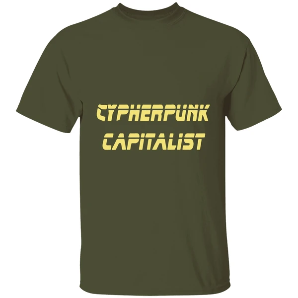 cypherpunk capitalist futuristic tech rebel crypto freedom shirt militarygreen