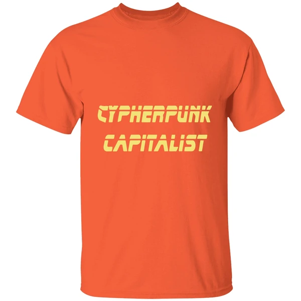 cypherpunk capitalist futuristic tech rebel crypto freedom shirt orange