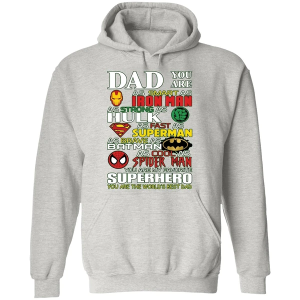 Dad You Are As Smart As Iron Man As Strong As Hulk Hoodie - Image 9