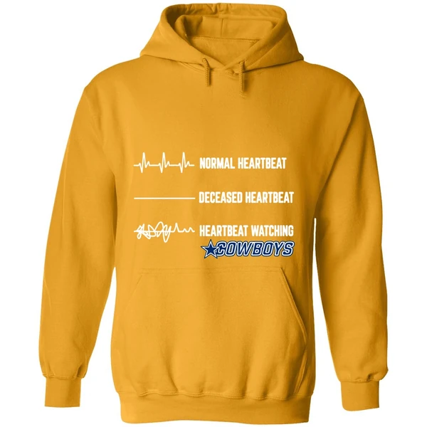 Dallas Cowboys Normal Heartbeat Deceased Heartbeat Heartbeat Watching Hoodie