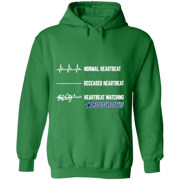 Dallas Cowboys Normal Heartbeat Deceased Heartbeat Heartbeat Watching Hoodie - Image 2