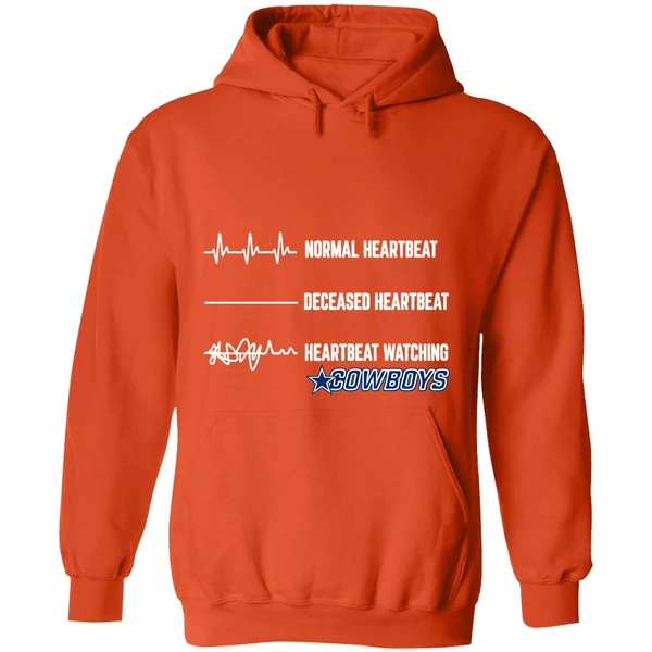 Dallas Cowboys Normal Heartbeat Deceased Heartbeat Heartbeat Watching Hoodie - Image 6