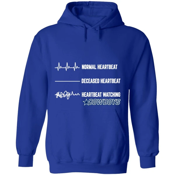 Dallas Cowboys Normal Heartbeat Deceased Heartbeat Heartbeat Watching Hoodie - Image 7