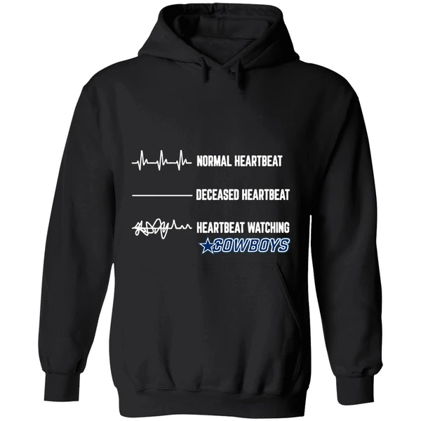 Dallas Cowboys Normal Heartbeat Deceased Heartbeat Heartbeat Watching Hoodie - Image 8