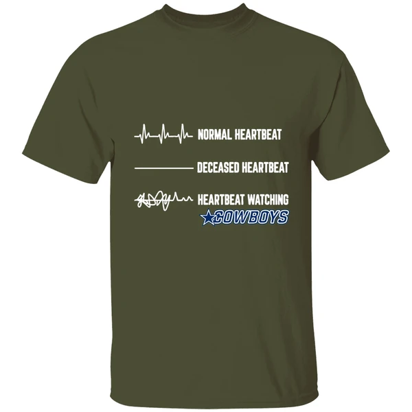 Dallas Cowboys Normal Heartbeat Deceased Heartbeat Heartbeat Watching Shirt - Image 3
