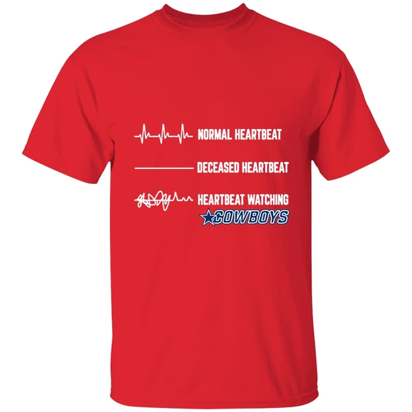 Dallas Cowboys Normal Heartbeat Deceased Heartbeat Heartbeat Watching Shirt - Image 6