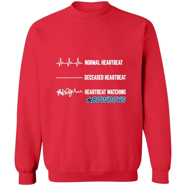 Dallas Cowboys Normal Heartbeat Deceased Heartbeat Heartbeat Watching Sweatshirt - Image 9