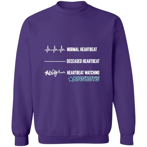 Dallas Cowboys Normal Heartbeat Deceased Heartbeat Heartbeat Watching Sweatshirt - Image 7
