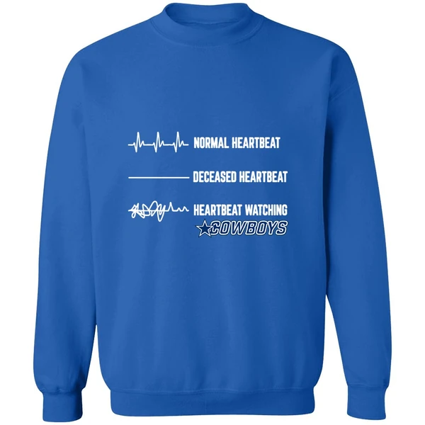 Dallas Cowboys Normal Heartbeat Deceased Heartbeat Heartbeat Watching Sweatshirt - Image 8