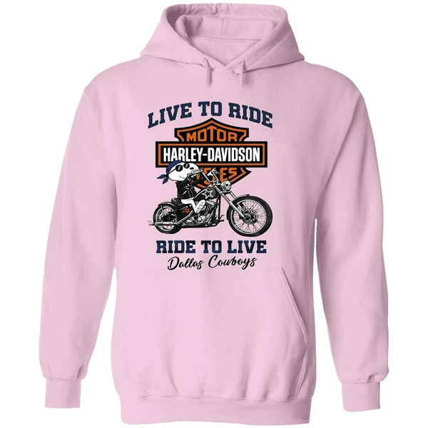 Dallas Cowboys Snoopy Motorcycle Harley Dadvidson Live To Ride Ride To Live Hoodie - Image 5