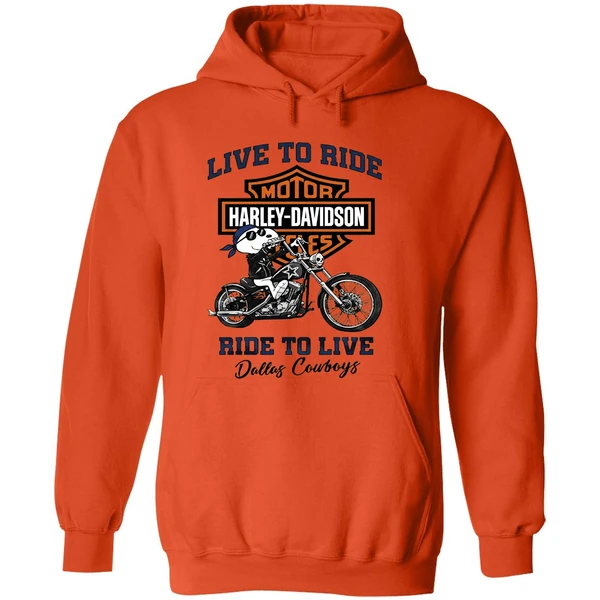 Dallas Cowboys Snoopy Motorcycle Harley Dadvidson Live To Ride Ride To Live Hoodie - Image 6