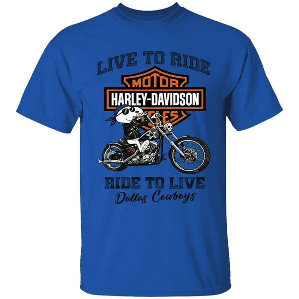 Dallas Cowboys Snoopy Motorcycle Harley Dadvidson Live To Ride Ride To Live Shirt - Image 5