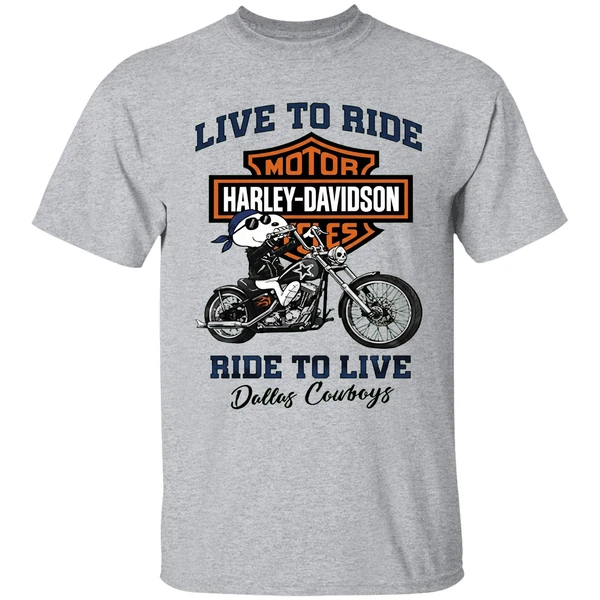 Dallas Cowboys Snoopy Motorcycle Harley Dadvidson Live To Ride Ride To Live Shirt - Image 6