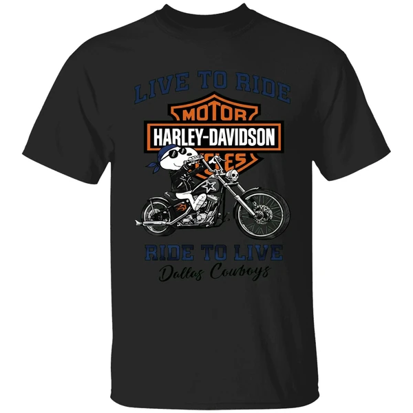 Dallas Cowboys Snoopy Motorcycle Harley Dadvidson Live To Ride Ride To Live Shirt - Image 7