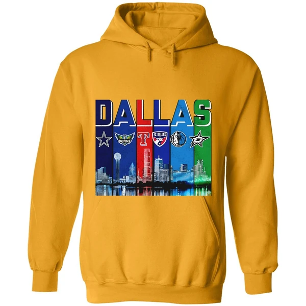 Dallas Skyline City Sports Team Logo Hoodie