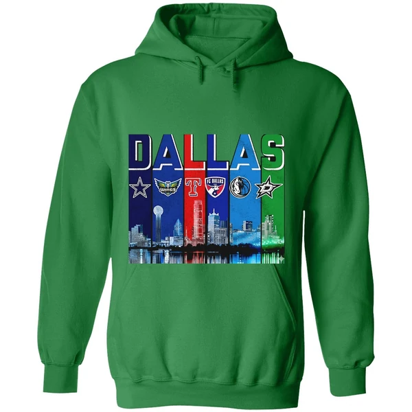 Dallas Skyline City Sports Team Logo Hoodie - Image 2