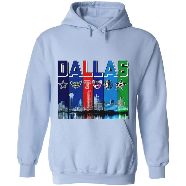 Dallas Skyline City Sports Team Logo Hoodie - Image 4