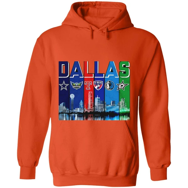 Dallas Skyline City Sports Team Logo Hoodie - Image 6