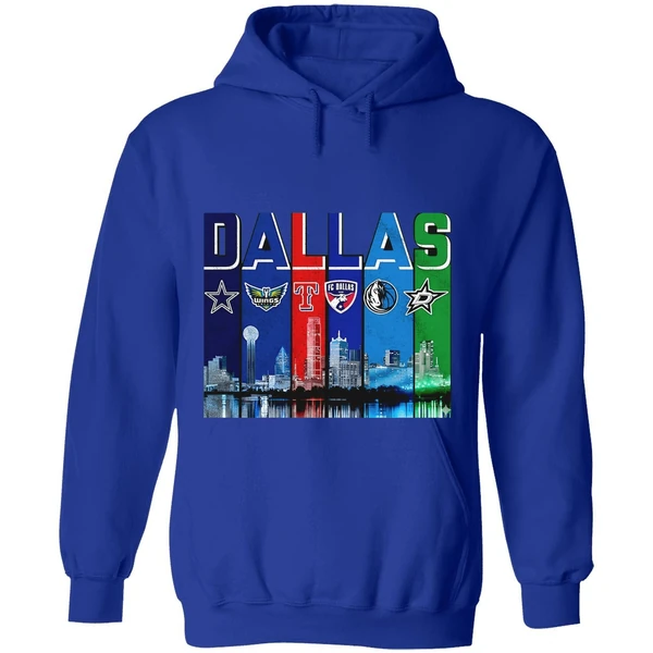 Dallas Skyline City Sports Team Logo Hoodie - Image 7