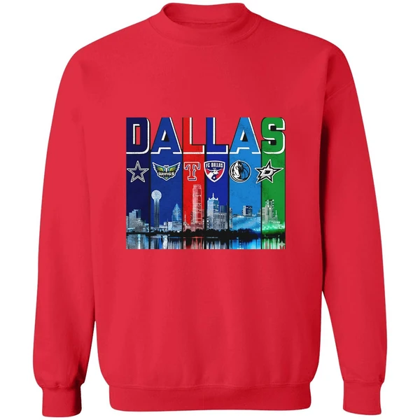 Dallas Skyline City Sports Team Logo Sweatshirt - Image 4