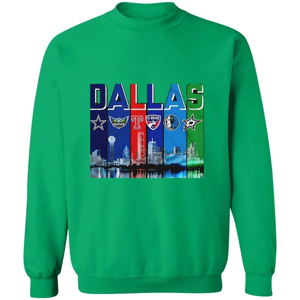 Dallas Skyline City Sports Team Logo Sweatshirt - Image 3