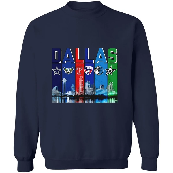 Dallas Skyline City Sports Team Logo Sweatshirt - Image 6