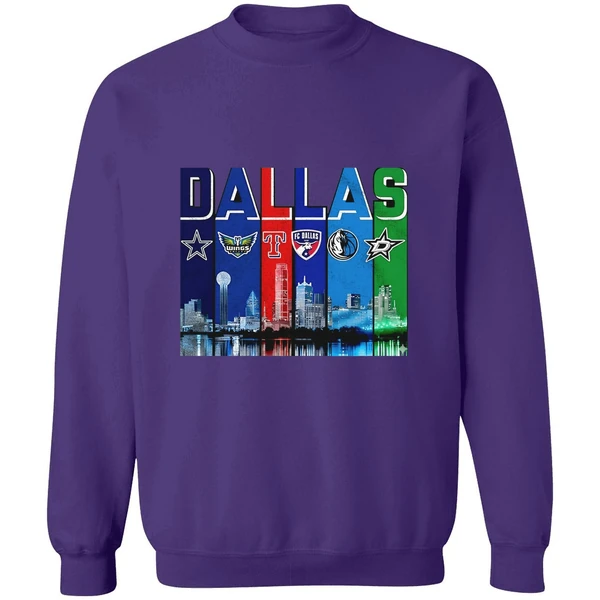 Dallas Skyline City Sports Team Logo Sweatshirt - Image 7