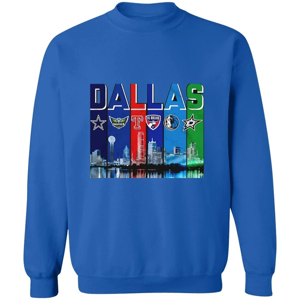 Dallas Skyline City Sports Team Logo Sweatshirt - Image 8