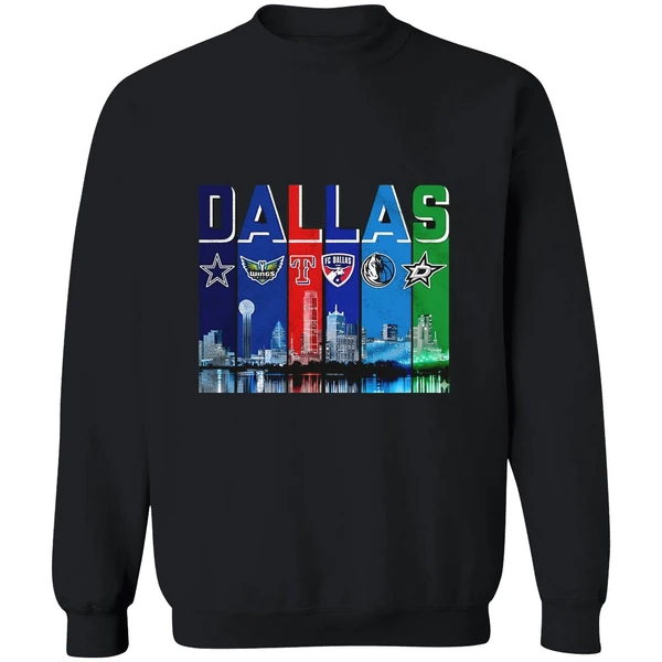 Dallas Skyline City Sports Team Logo Sweatshirt - Image 9