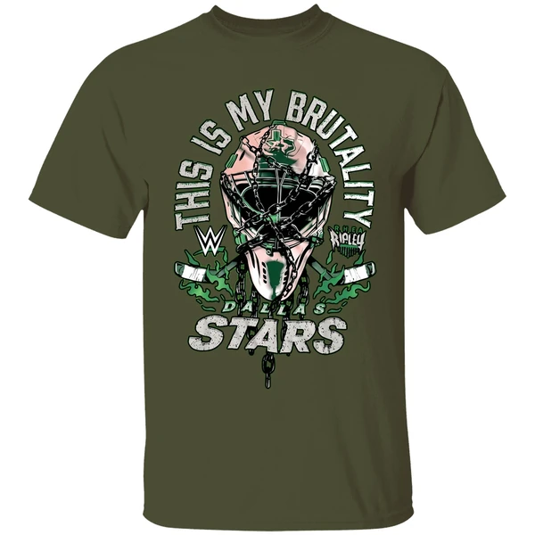 dallas stars rhea ripley this is my brutality shirt militarygreen