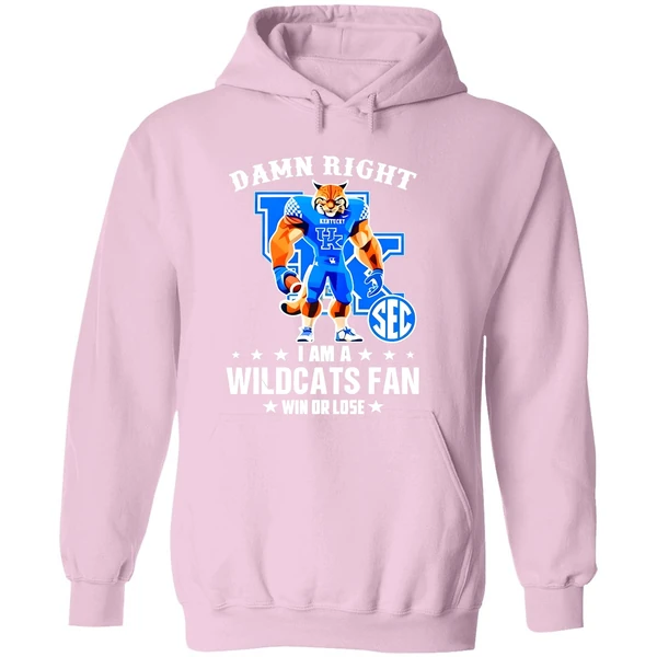 Damn Right I Am A Kentucky Wildcats Fan Win Or Lose Mascot 2025 Hoodie - Image 5