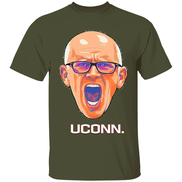 dan hurley coach uconn huskies mens basketball head portrait shirt militarygreen