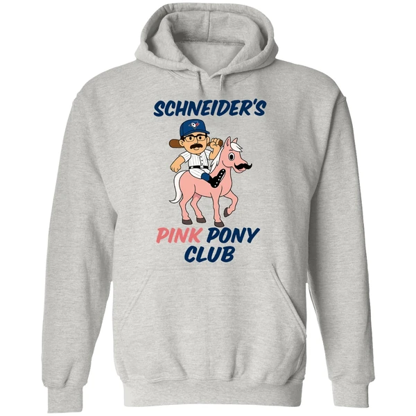 Davis Schneider Toronto Blue Jays Schneiders Pink Pony Club Hoodie - Image 9