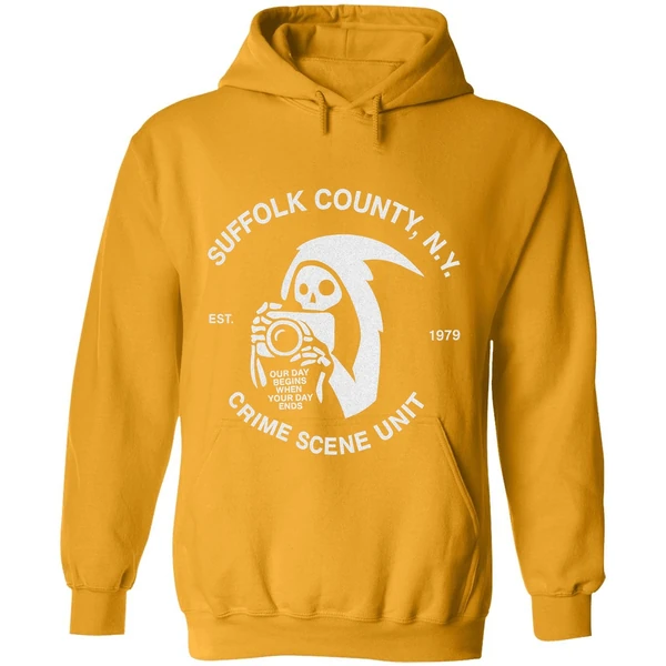 Death Our Day Begins When Your Day Ends Crime Scene Unit Suffolk New York Est 1979 Hoodie