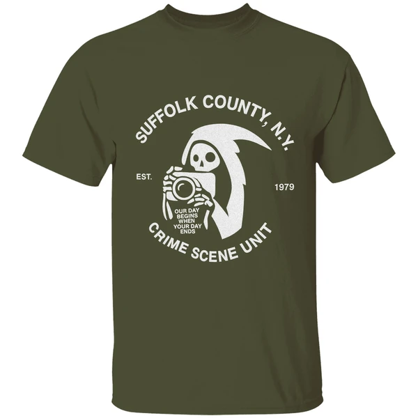 Death Our Day Begins When Your Day Ends Crime Scene Unit Suffolk New York Est 1979 Shirt - Image 3