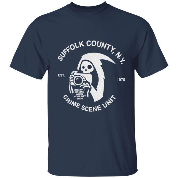 Death Our Day Begins When Your Day Ends Crime Scene Unit Suffolk New York Est 1979 Shirt - Image 4