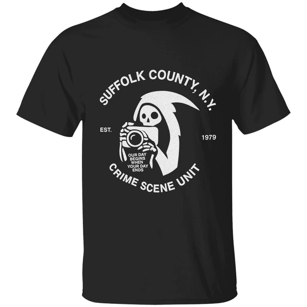 Death Our Day Begins When Your Day Ends Crime Scene Unit Suffolk New York Est 1979 Shirt - Image 9