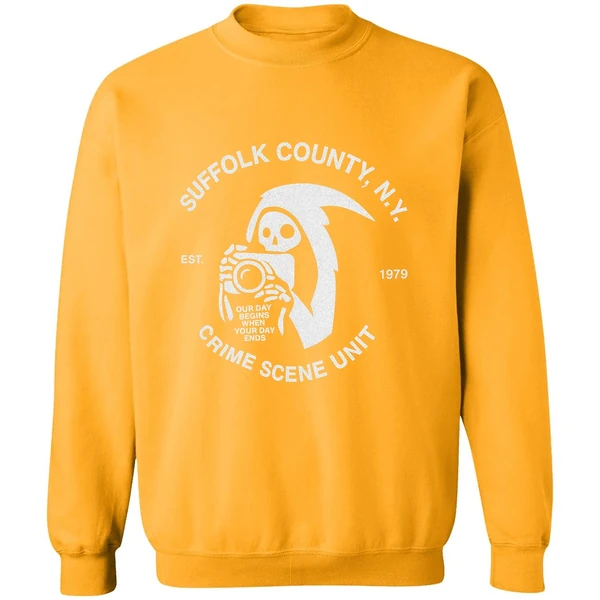 Death Our Day Begins When Your Day Ends Crime Scene Unit Suffolk Ny Est 1979 Sweatshirt - Image 2