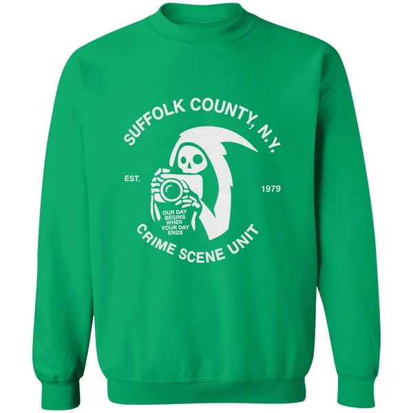 Death Our Day Begins When Your Day Ends Crime Scene Unit Suffolk Ny Est 1979 Sweatshirt - Image 3
