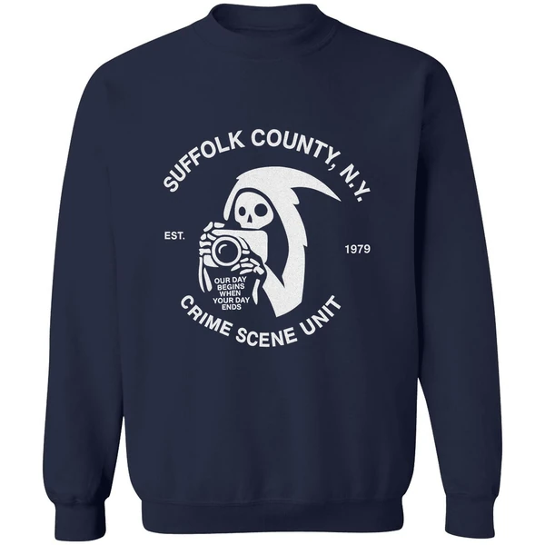 Death Our Day Begins When Your Day Ends Crime Scene Unit Suffolk Ny Est 1979 Sweatshirt - Image 6