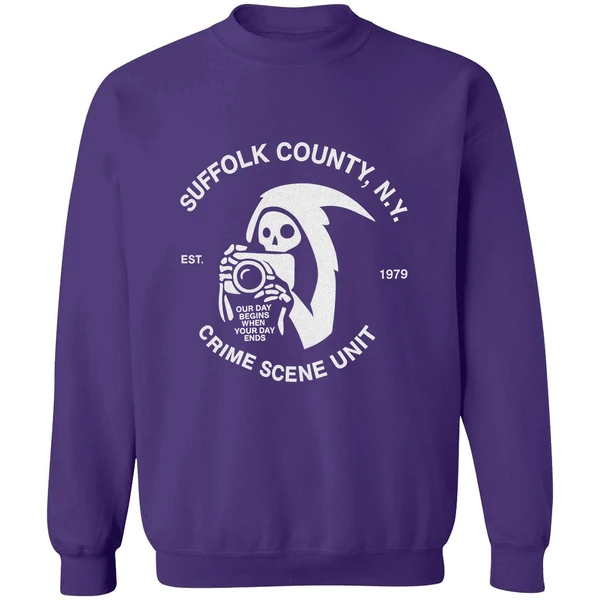 Death Our Day Begins When Your Day Ends Crime Scene Unit Suffolk Ny Est 1979 Sweatshirt - Image 7