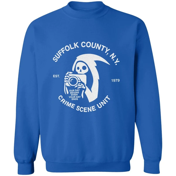 Death Our Day Begins When Your Day Ends Crime Scene Unit Suffolk Ny Est 1979 Sweatshirt - Image 8